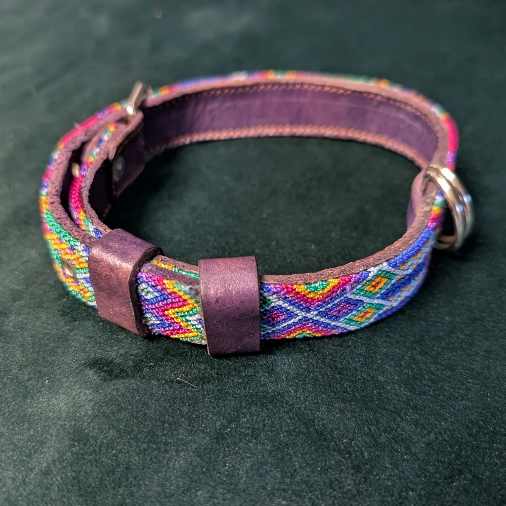 Artisan Handwoven Colorful Dog Collar